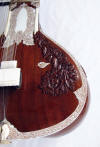 P & brothers sitar right side rose decoration on soundboard